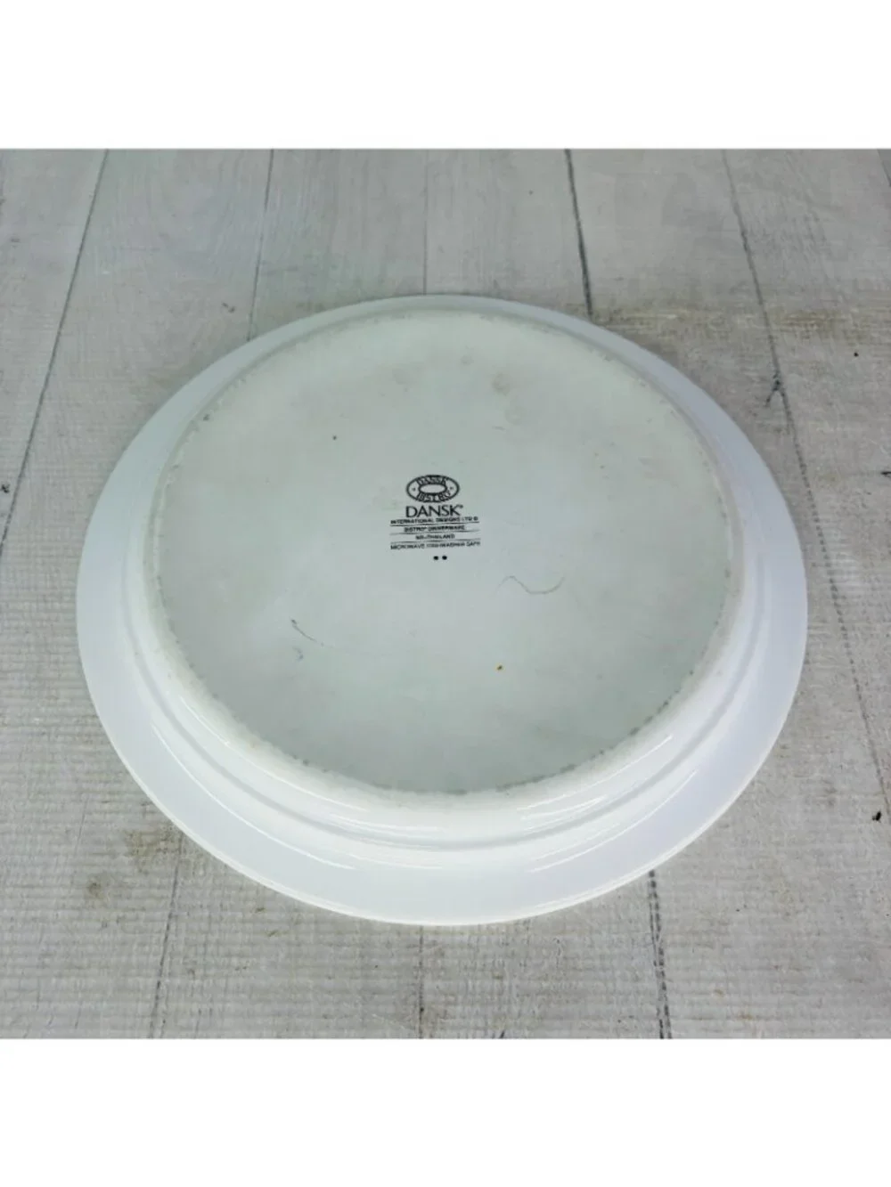 Dansk Bistro KOBENHAVN Blue Yellow Band Smooth Green Trim Dinner Plates Set of 4